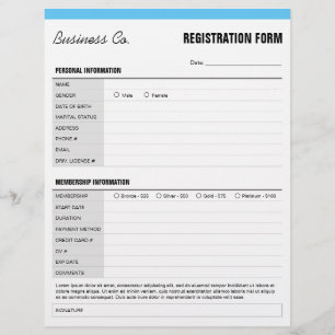 Algemeen registratieformulier  flyer