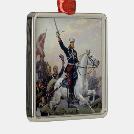 Algemeen Skobelev in het Russisch-Turks Metalen Ornament (Rechts)