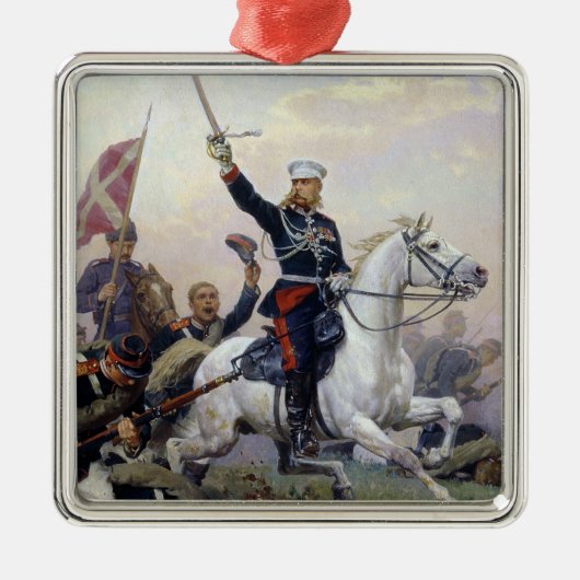 Algemeen Skobelev in het Russisch-Turks Metalen Ornament (Voorkant)