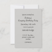 Algemeen Uitnodigen Aangepaste Grappige Camping Qu Kaart (Achterkant)