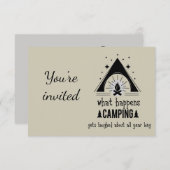 Algemeen Uitnodigen Aangepaste Grappige Camping Qu Kaart (Voorkant / Achterkant)