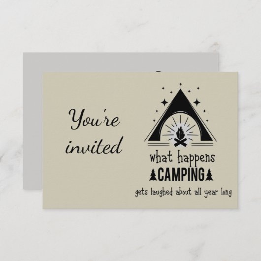 Algemeen Uitnodigen Aangepaste Grappige Camping Qu Kaart (Voorkant / Achterkant)