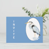 Algemeen Uitnodigen, Aanpassen Great Blue Heron Bi Kaart (Staand voorkant)