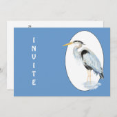 Algemeen Uitnodigen, Aanpassen Great Blue Heron Bi Kaart (Voorkant / Achterkant)