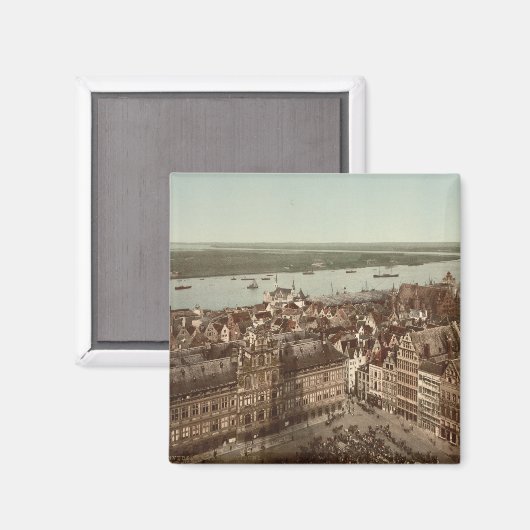 Algemeen Uitzicht Antwerpen I, België Magneet (Voorkant / Achterkant)