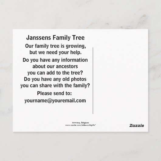 Algemeen Uitzicht Antwerpen II, België Briefkaart (Achterkant)