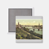 Algemeen uitzicht, de rivier en pakhuizen, Frankfo Magneet (Voorkant / Achterkant)