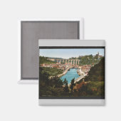 Algemeen uitzicht, Dinan, Frankrijk  Photochrom Magneet (Voorkant / Achterkant)