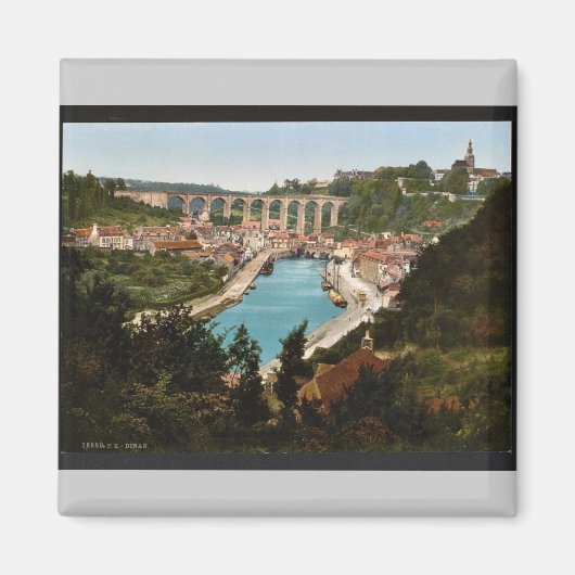 Algemeen uitzicht, Dinan, Frankrijk  Photochrom Magneet (Voorkant)