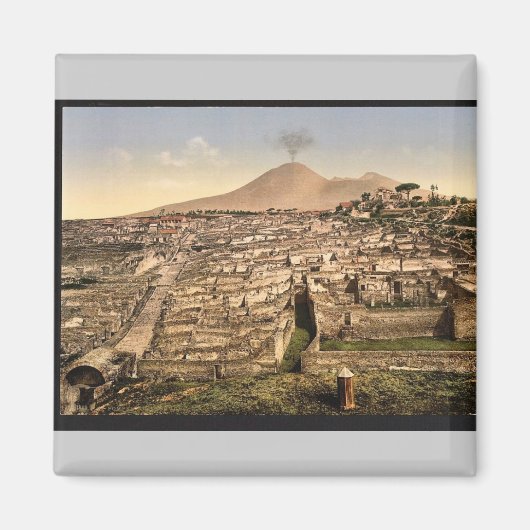 Algemeen uitzicht en Vesuvius, Pompeii, Italië vin Magneet (Voorkant)