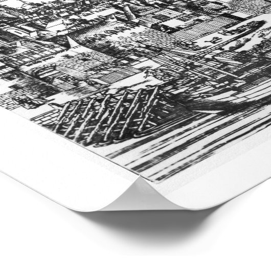 Algemeen Uitzicht Keulen, 1531 (graving) (b/w pho Poster (Hoek)