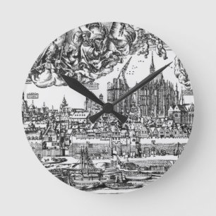 Algemeen Uitzicht Keulen, 1531 (graving) (b/w pho Ronde Klok