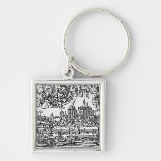 Algemeen Uitzicht Keulen, 1531 (graving) (b/w pho Sleutelhanger (Voorkant)