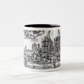 Algemeen Uitzicht Keulen, 1531 (graving) (b/w pho Tweekleurige Koffiemok (Center)