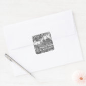 Algemeen Uitzicht Keulen, 1531 (graving) (b/w pho Vierkante Sticker (Envelop)