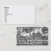 Algemeen Uitzicht Keulen, 1531 (graving) (b/w pho Visitekaartje (Voorkant / Achterkant)