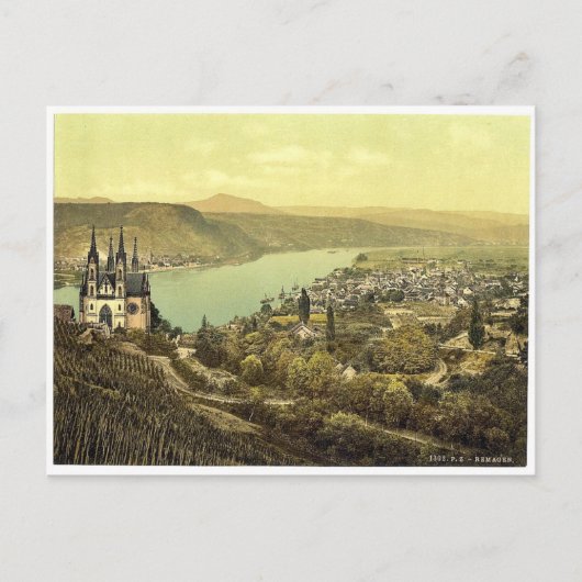 Algemeen uitzicht, Remagen, Rijn, Duitsland, klass Briefkaart (Voorkant)