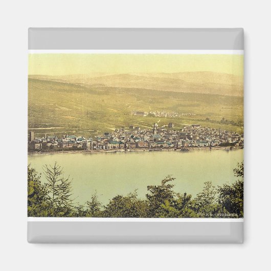 Algemeen uitzicht, Rudesheim, de Rijn, Duitsland c Magneet (Voorkant)