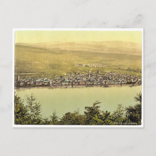 Algemeen uitzicht, Rudesheim, Rijn, Duitsland klas Briefkaart (Voorkant)