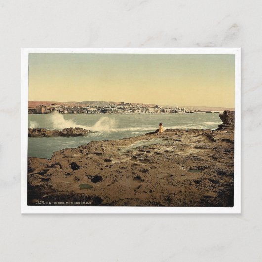 Algemeen uitzicht, Sidon, Heilig Land (d.w.z. Liba Briefkaart (Voorkant)