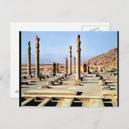 Algemeen uitzicht van Apadana opgerichte c.518 BC Briefkaart (Voorkant / Achterkant)