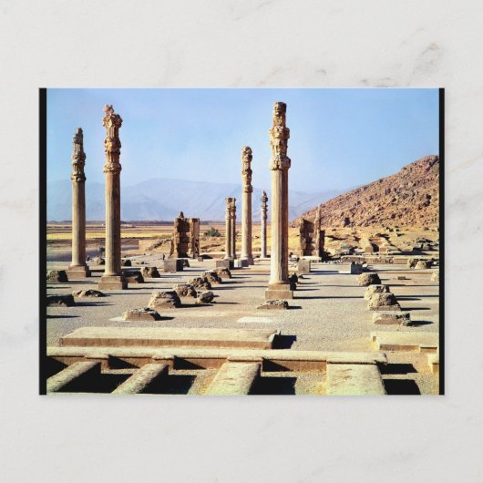 Algemeen uitzicht van Apadana opgerichte c.518 BC Briefkaart (Voorkant)