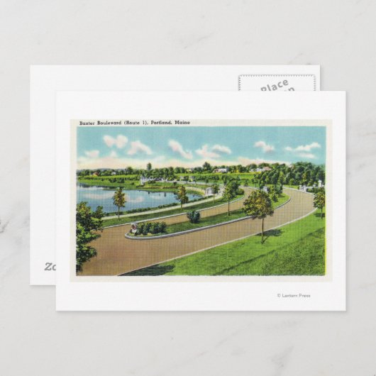 Algemeen Uitzicht van Baxter Blvd, Route # 1 Briefkaart (Voorkant / Achterkant)