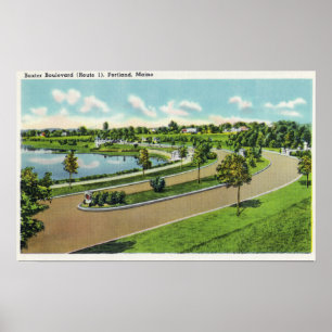 Algemeen Uitzicht van Baxter Blvd, Route # 1 Poster