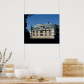 Algemeen uitzicht van de Chateau d'Azay-le-Rideau Poster (Keuken)