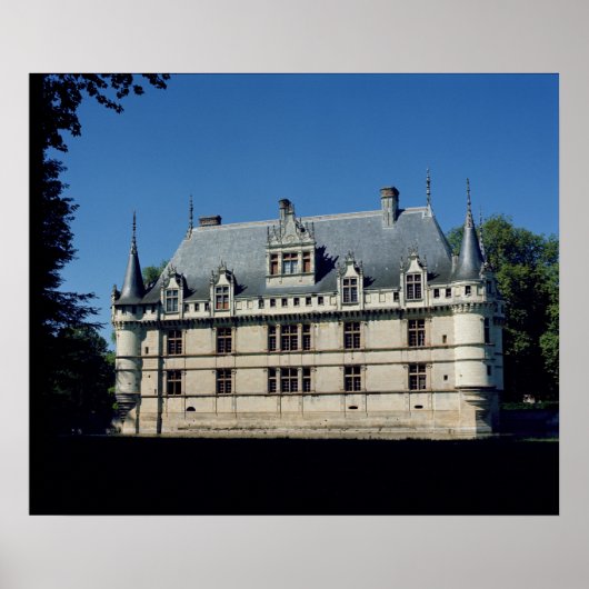 Algemeen uitzicht van de Chateau d'Azay-le-Rideau Poster (Voorkant)