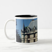 Algemeen uitzicht van de Chateau d'Azay-le-Rideau Tweekleurige Koffiemok (Links)