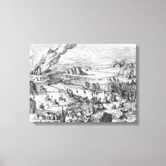 Algemeen uitzicht van de slag van Muhlberg Canvas Afdruk (Voorkant)