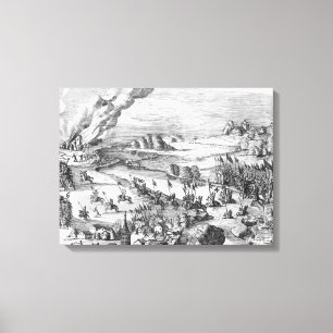 Algemeen uitzicht van de slag van Muhlberg Canvas Afdruk