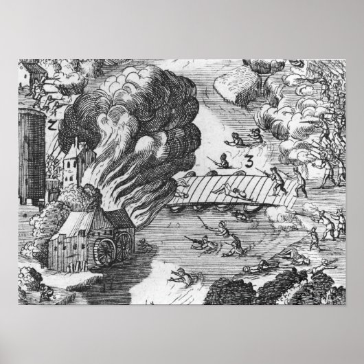 Algemeen uitzicht van de slag van Muhlberg Poster (Voorkant)