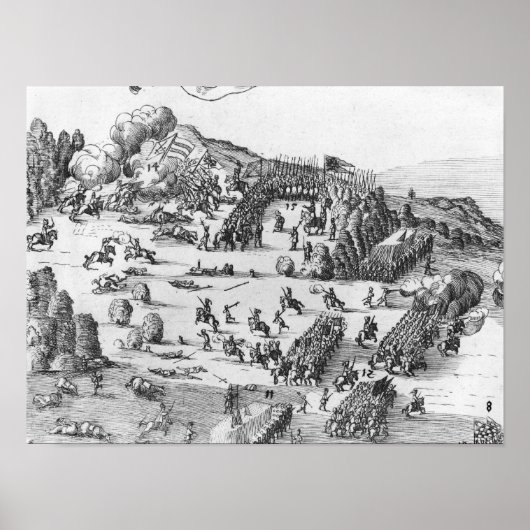 Algemeen uitzicht van de slag van Muhlberg Poster (Voorkant)