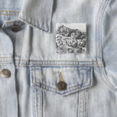 Algemeen uitzicht van de slag van Muhlberg Vierkante Button 5,1 Cm (In situ)