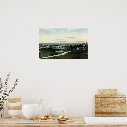 Algemeen Uitzicht van de stad Poster (Keuken)