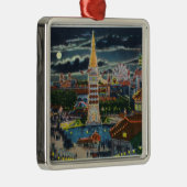 Algemeen Uitzicht van het Luna Park bij nacht Metalen Ornament (Rechts)