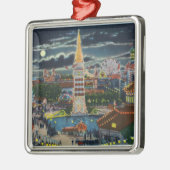 Algemeen Uitzicht van het Luna Park bij nacht Metalen Ornament (Links)