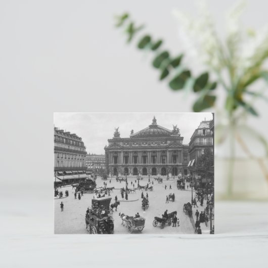 Algemeen uitzicht van het Opera House van Parijs Briefkaart (Staand voorkant)