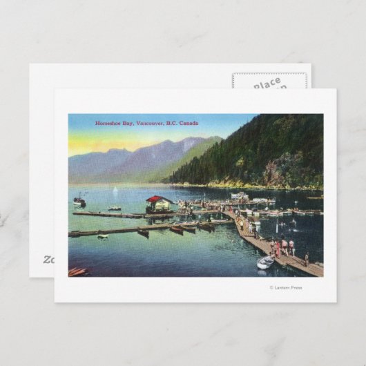 Algemeen Uitzicht van Hoefijzer Bay en Crowded Har Briefkaart (Voorkant / Achterkant)