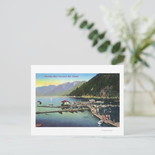 Algemeen Uitzicht van Hoefijzer Bay en Crowded Har Briefkaart (Staand voorkant)