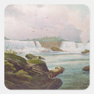 Algemeen Uitzicht van Niagara-Herfsten van Canadia Vierkante Sticker