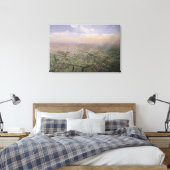 Algemeen uitzicht van Parijs van een luchtballon Canvas Afdruk (Insitu (Slaapkamer))