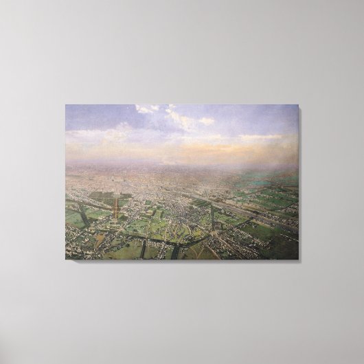 Algemeen uitzicht van Parijs van een luchtballon Canvas Afdruk (Voorkant)