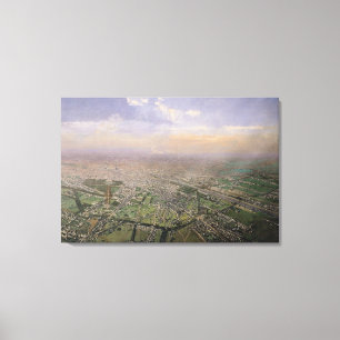Algemeen uitzicht van Parijs van een luchtballon Canvas Afdruk