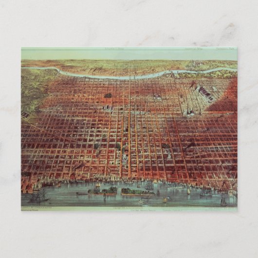 Algemeen Uitzicht van Philadelphia, 1875 Briefkaart (Voorkant)