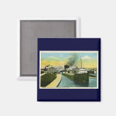 Algemeen Uitzicht van Soo Locks van onderen, Soo,  Magneet (Voorkant / Achterkant)