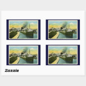 Algemeen Uitzicht van Soo Locks van onderen, Soo, Rechthoekige Sticker (Vel)