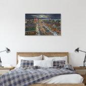 Algemeen Uitzicht van Surf Avenue te Night Canvas Afdruk (Insitu (Slaapkamer))